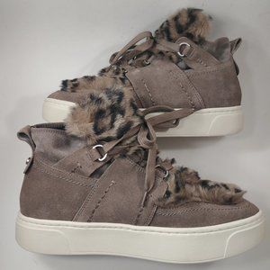 Naked Feet Evolution in Grey Suede Leather Platform Sneakers Sz 8.5M Athleisure